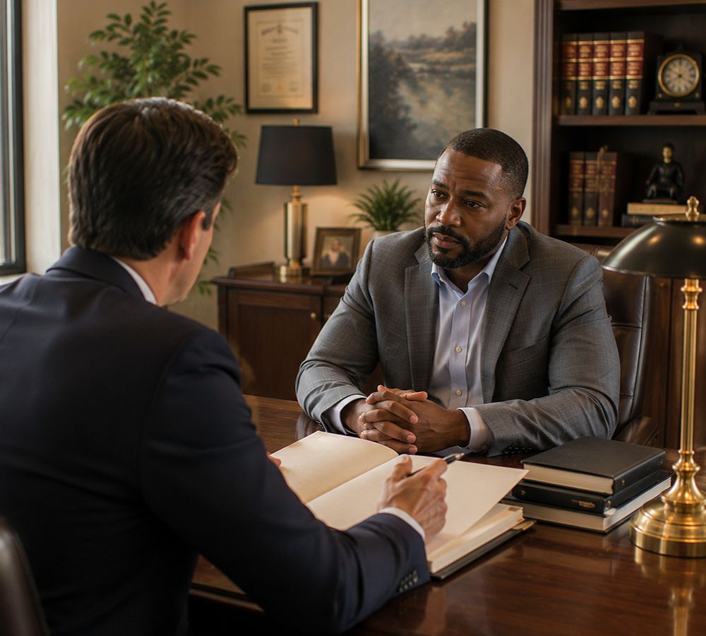 felony-defense-attorney-neenah-wi.webp 2 Felony defense attorney discussing legal strategy with a client in Neenah WI.